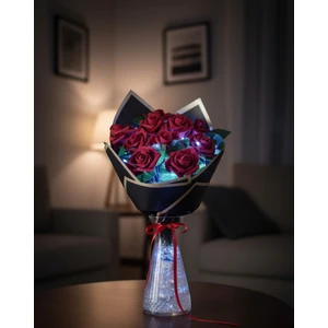 Ledli Kırmızı Gül Buketi