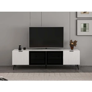Plus Tv Ünitesi Cam Kapak Beyaz/beyaz