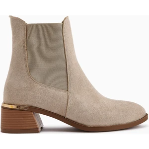 Verna Bej Süet Lastikli Kadın Topuklu Bot