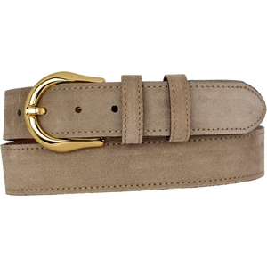 %100 Hakiki Deri, Gold Tokalı 4 cm Süet Açık Sütlü Kahve Kadın Kemeri; Kot, Spor Kemer=sü.70.açk.st.