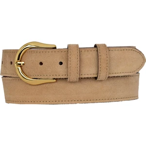 %100 Hakiki Deri, Gold Tokalı 4 cm Açık Sarı Süet Kadın Kemeri; Kot, Spor Kemer=süet.70.sarı