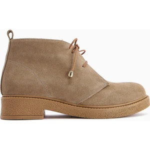 Henna Hakiki Deri Vizon Süet Bağcıklı Kadın Bot