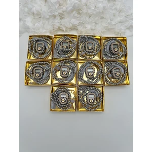 Lena Gift Workshop 10 Adet Hediyelik Çeyizlik Gold Kutulu Tesbih ve Taşlı Zikirmatik Seti ( Mevlit-Sünnet-Hac-Umre)
