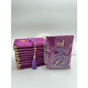 Lena Gift Workshop 10 Adet Hediyelik Jelatinde Kadife Yasin Cüzü ve Inci Tesbih Seti ( Mevlit-Hac-Umre)