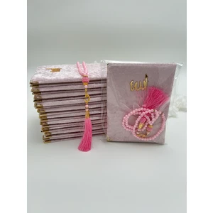 Lena Gift Workshop 10 Adet Hediyelik Jelatinde Kadife Yasin Cüzü ve Inci Tesbih Seti ( Mevlit-Hac-Umre)