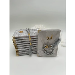 Lena Gift Workshop 10 Adet Hediyelik Jelatinde Kadife Yasin Cüzü ve Inci Tesbih Seti ( Mevlit-Hac-Umre)