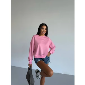 2 Iplik Yumuşak Dokulu Bisiklet Yaka Oversize Kalıp Sweatshirt