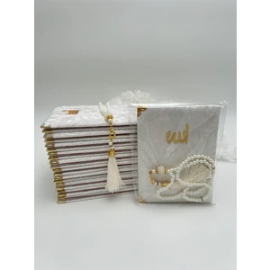 Lena Gift Workshop 10 Adet Hediyelik Jelatinde Kadife Yasin Cüzü ve Inci Tesbih Seti ( Mevlit-Hac-Umre)