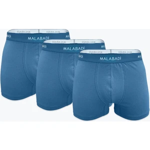 Erkek Mavi 3 Lü Paket Pamuk Elastan Boxer 3M075