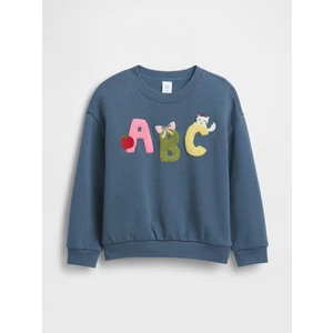 Kız Bebek Mavi Oversized Grafik Sweatshirt
