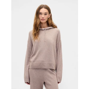 Kadın Açık Pembe Relaxed Cashsoft Kapüşonlu Sweatshirt