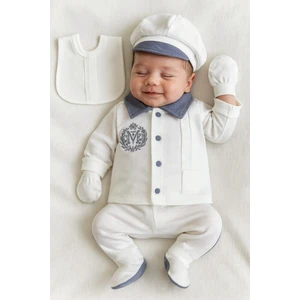 %100 Pamuk Yenidoğan Erkek Bebek 5 Parça Hastane Çıkış Seti