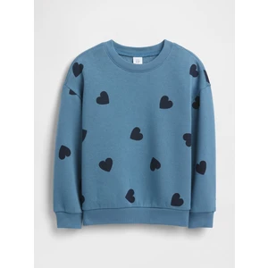 Kız Bebek Mavi Grafik Baskılı Sweatshirt