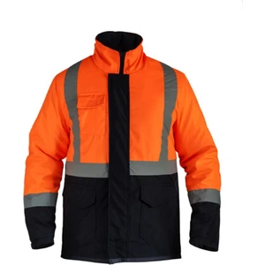 Reflektörlü Oxford Parka Turuncu Lacivert Iş Montu
