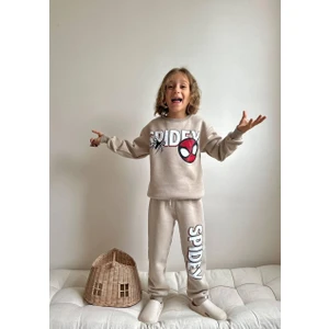 Miniko Kids Erkek Çocuk Spiderman Baskılı 3 Iplik Şardonlu Eşofman Takımı