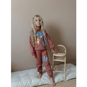 Miniko Kids Kız Çocuk Bluey Modelli 3 Iplik Şardonlu Eşofman Takımı