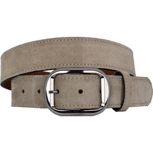 %100 Hakiki Deri, Nikel Tokalı 4 cm Gri Süet Kadın Kemeri; Kot, Spor Kemer=süet.23.gri