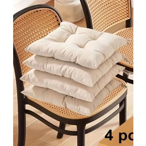 İstanbul Kumaş 4’lü Sandalye Minderi – Bağcıklı, Çökme Yapmaz Sünger Dolgulu, Yıkanabilir – 40X40 cm