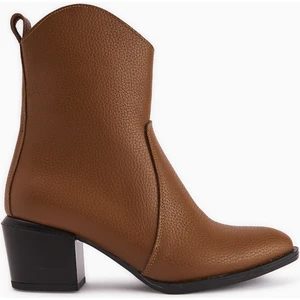 Ubax Hakiki Deri Taba Topuklu Kadın Bot