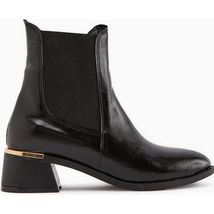 Verna Siyah Lastikli Kadın Topuklu Bot