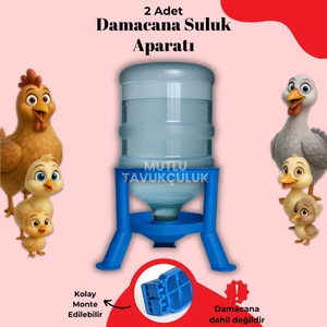 Mutlu Tavukçuluk 2 Adet Damacana Aparatı Tavuk ve Güvercin Suluğu, Damacana Suluk Altı -Sadece Alt Akıllı Otomatik