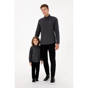 U.s. Polo Assn. Erkek Antrasit Gömlek Desenli 50316559-VR006