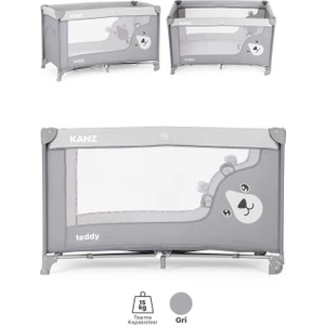 Teddy Oyun Parkı ve Park Yatak Gri 60 x 120