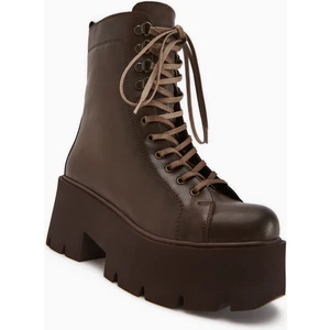 Brit Kahve Platform Topuklu Kadın Postal Bot