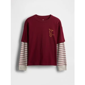 Erkek Çocuk Bordo 2-In-1 Graphic Baskılı T-Shirt