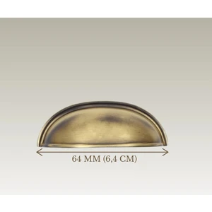 Can Metal Tas Midye Çanak 64MM Antik Sarı Dolap Çekmece Vestiyer Mobilya Kulpu Metal Kulp