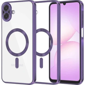 Samsung Galaxy A07 Için Magsafe ile Uyumlu Kılıf Kamera Lensli Korumalı Şeffaf Silikon Kapak