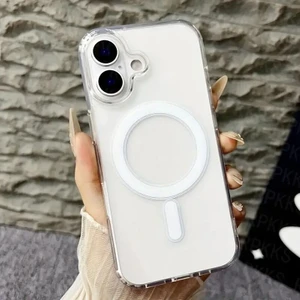 Apple iPhone 16 Uyumlu Kılıf Zebana Sararmaz Clearmag Kılıf (M-Safe Uyumlu) Şeffaf