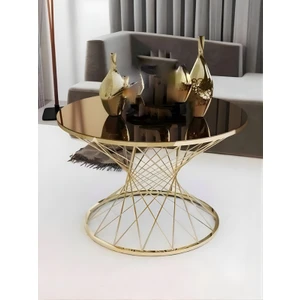 Kayzer Zigon Orta Sehpa Gümüş Ayak Siyah Cam