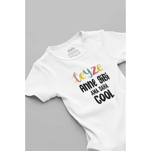 Organik %100 Pamuk Teyze Anne Gibi Ama Daha Cool Kısa Kollu Çıtçıtlı Bebek Body Badi Zıbın 5608