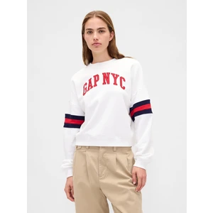 Kadın Beyaz Vintagesoft Gap Logo Wedge Sweatshirt