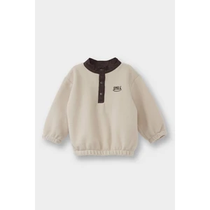 Erkek Bebek Baskılı Düğmeli Polar Sweatshirt G1124A525WN