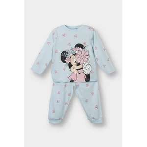 Kız Bebek Disney Mickey & Minnie Pijama Takımı Uzun Kollu Penye Üst Uzun Alt F4594A525WN