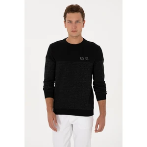U.S. Polo Assn. Erkek Regular Fit Bisiklet Yaka Siyah Sweatshirt 50316380-VR046