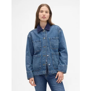 Kadın Mavi Relaxed Denim Chore Ceket