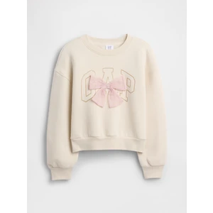 Kız Çocuk Kırık Beyaz Oversized Grafik Sweatshirt