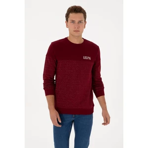U.S. Polo Assn. Erkek Regular Fit Bisiklet Yaka Bordo Sweatshirt 50316380-VR014