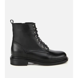 01BOH313040A100 KADIN Deri Siyah Fermuarlı Postal Düz Bot