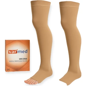 Diz Üstü Varis Çorabı Ucu Açık Basınçlı Kompresyon Çorabı 2li (7 Beden Seçeneği)