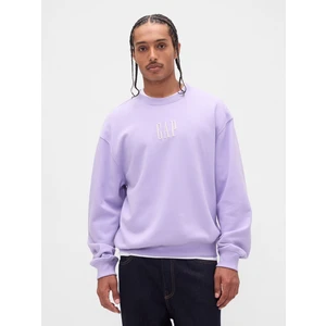 Erkek Mor Heavyweight Oversized Gap Logo Bisiklet Yaka Sweatshirt