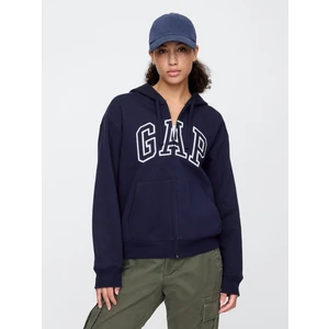 Kadın Lacivert Gap Logo Fleece Fermuarlı Sweatshirt