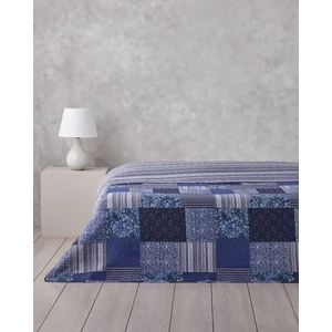 English Home Bleublanc Patch Çift Kişilik Çok Amaçlı Örtü 200X220 cm Mavi