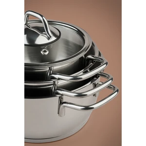 Teos 14 cm Derin Tencere Seti - 6 Parça Paslanmaz Çelik Mini Mutfak Takımı