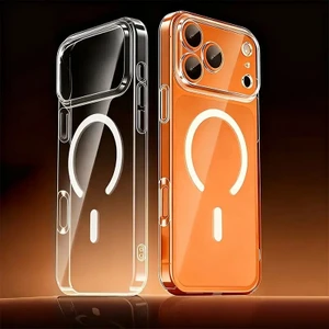Apple iPhone 17 Pro Uyumlu Kılıf Zebana Sararmaz Clearmag Kılıf (M-Safe Uyumlu) Şeffaf