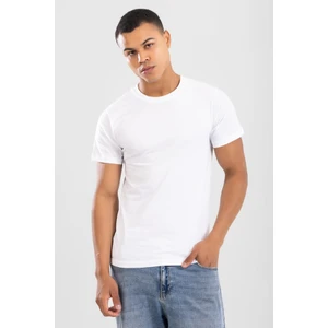 Erkek Sıfır Yaka Pamuklu Fanila Tişört Beyaz