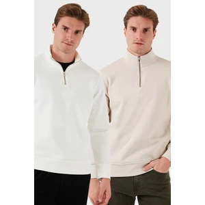 Pamuklu Regular Fit Dik Yaka 2'li Paket Sweat Erkek Sweat 59052592S2